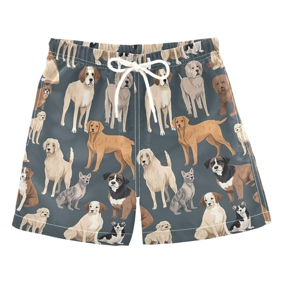 joogoo Boys Swim Trunks Cartoon Dogs Cute Beach Board Shorts Drawstring Swimsuit 2T