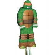 Unique Industries Michelangelo Teenage Mutant Ninja Turtles Multi-color Asymmetrical Birthday Pull String Pinata, 10" x 24"