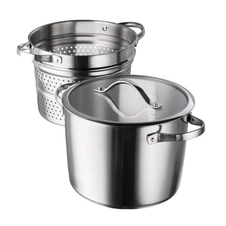 Tramontina 8-Quart Stainless Steel Tri-ply Base Multicooker with Pasta Insert