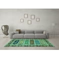 thumbnail image 3 of Ahgly Company Indoor Rectangle Abstract Turquoise Blue Modern Area Rugs, 8' x 10', 3 of 4