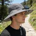 thumbnail image 7 of Honmine Men Women Wide Brim Sun Hats with Solar Fan Waterproof Breathable Bucket Hat Outdoor Fishing Hat for Hiking, 7 of 7
