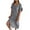 Dark Gray, variant on Taqqpue Women's Summer Cotton Line Long Dress Short Sleeve Flowy Swing Dresses Plus Size Loose V Neck Split Comfy Midi Dress
