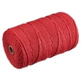 thumbnail image 1 of Unique Bargains Cotton Rope Twine String Twisted Braided Cord, Red 200m/218 Yard for Wall Hanging, Macrame Knotting, 1 of 7