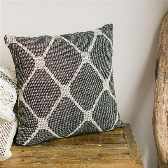 MDR Trading Inc. FP-IMT-008_Q01 Black And Cream Patterned Cushion Cover