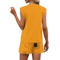 thumbnail image 6 of Two Piece Sets for Women Trendy Short Sets Beach Vacation Clothes Airport Travel Cruise Summer Outfits Yellow M, 6 of 6