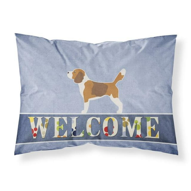 Carolines Treasures BB5514PILLOWCASE Beagle Welcome Fabric Standard Pillowcase