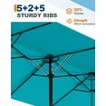 thumbnail image 3 of Arigeas 13FT Large Patio Umbrella with Crank Lift, Outdoor Double-Sided Rectangle Market Umbrella for Garden Backyard, 3 of 6