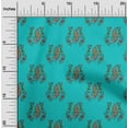 thumbnail image 1 of oneOone Polyester Lycra Fabric Leaves|Floral & Peacock Block Print Fabric By Yard 56 Inch Wide, 1 of 4