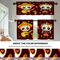 thumbnail image 6 of Golden Yellow Sugar Skull Kitchen Tier Curtains for Windows,Cartoon Calavera Dayof The Dead Blackout Valances Multilayer Polyester Window Treatments for Kitchen 2 Pack 26X24 Inches, 6 of 6
