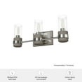 thumbnail image 6 of Hunter - River Mill 3-light Brushed Nickel, Medium Size Vanity Light, Dimmable, Rustic Style, for Bedrooms, Dining, Living Rooms - 19467, 6 of 6