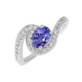 thumbnail image 2 of 925 Sterling Silver Natural Oval Cut Tanzanite Gemstone Birthstone Wedding Anniversary For Her Gift Jewelry Ring, 2 of 2