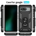thumbnail image 2 of Feishell Hybrid Armor Phone Case for Google Pixel 8,Military Grade Shockproof 360 Rotatable Metal Ring Holder Kickstand Support Magnetic Car Mount Dual Layer Protective Phone Cover,Black, 2 of 7