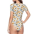thumbnail image 4 of Gaeub Dog Faces Women'S Short Sleeve One Piece Swimsuit Sexy High-Waisted Bodysuit For Swimming, Beach, Sports - Large, 4 of 9