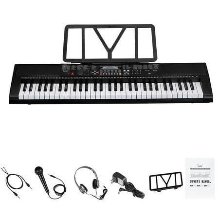 Glarry Student 61 Key Portable Digital Keyboard Piano w/ Speakers,Headphone,Microphone,Rest