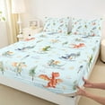 thumbnail image 3 of Feelyou Magic Dragon Teens Twin Sheet Sets, Kawaii Dino Animal Blue Twin Fitted Sheet, Cartoon Cloud Stars Flat Sheet, Ultra Soft Bedroom Decor, 3pcs, 3 of 7