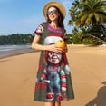 thumbnail image 3 of Lsque Chucky Print Women's Casual Dress T-Shirt Summer Short Sleeve Scoop Neck Swing Dresses, 3 of 7