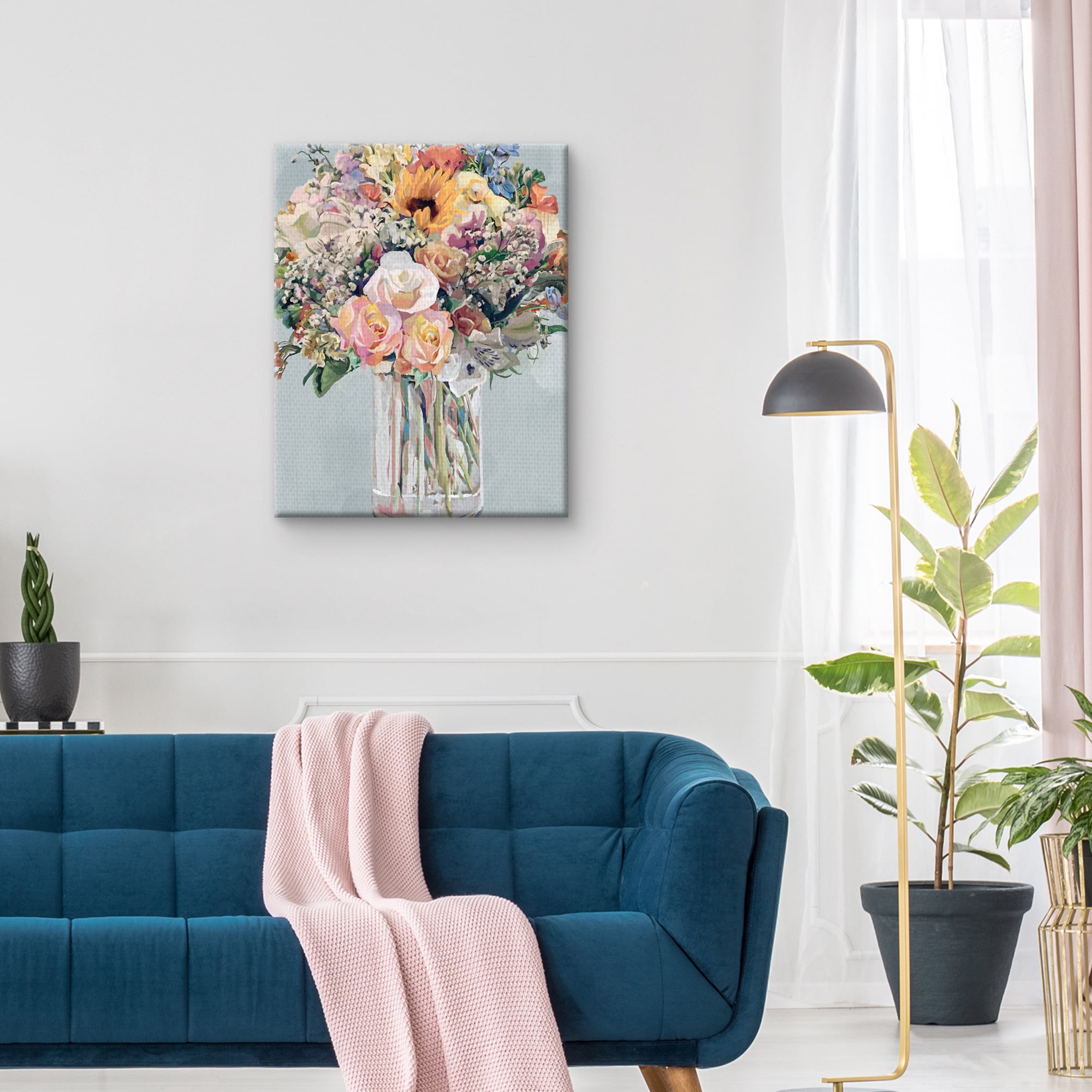 Fine Art Canvas Mazzo di Fiori Soft Assorted Flower Bouquet by Studio Arts Canvas Art Print