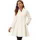 thumbnail image 1 of Abrigo de invierno de manga larga acampanado con botonadura sencilla para mujer blanco XS, 1 of 7