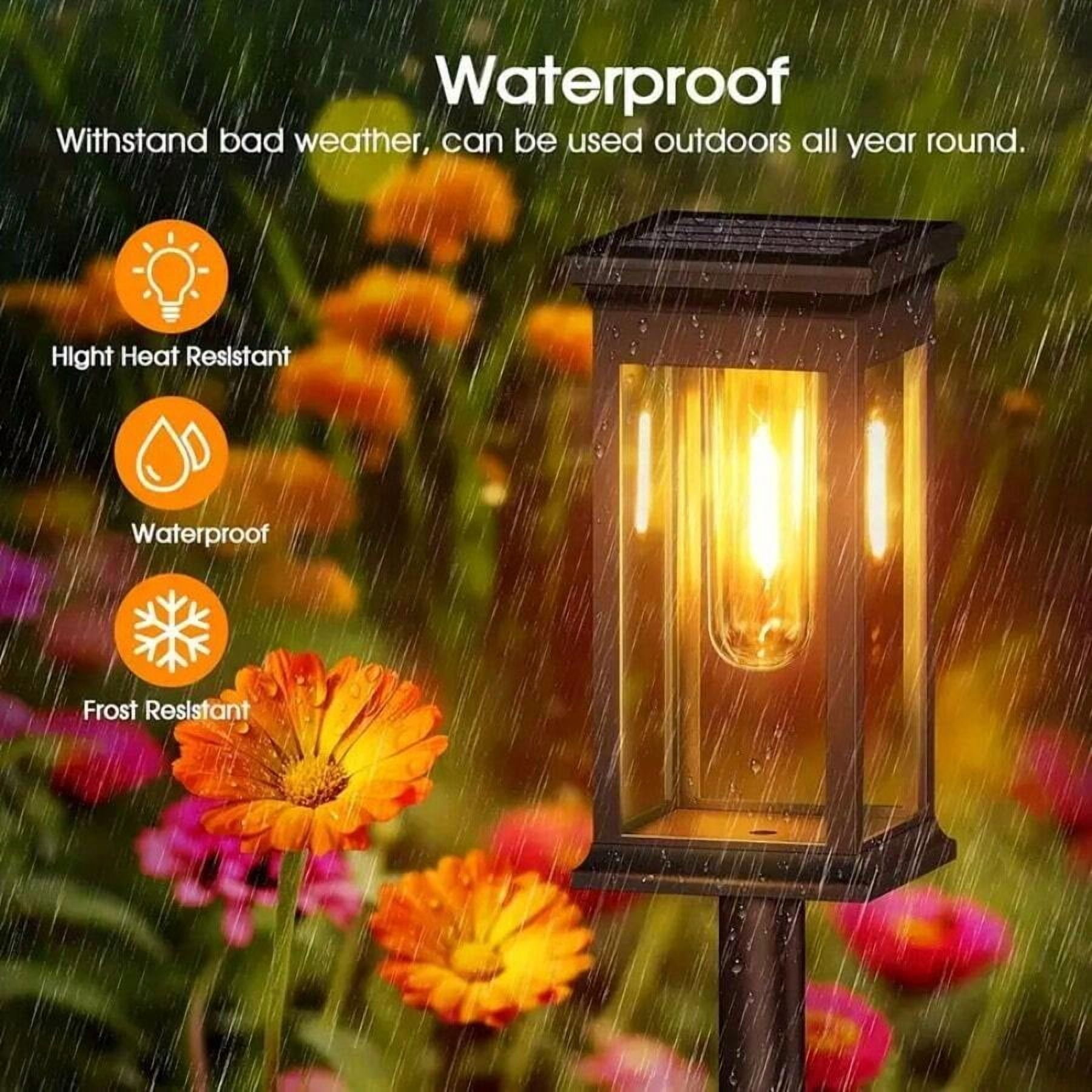 8 Pack Solar Tungsten Lawn Lights, Outdoor IP44 Waterproof, 500mAh LED Patio Ground Plugs, Retro Design For Villa, Landscape, Lawn, Sidewalk, Patio, Garden.