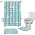 thumbnail image 2 of POGLIP Inspirational Quote 4 Piece Bathroom Set Shower Curtain Bath Rug Contour Mat and Toilet Lid Cover, 2 of 5