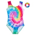 thumbnail image 5 of WIBACKER Gymnastics & Dance Ballet Leotard for Girls Sparkly Activewear One Piece Tumbling Outfit - Tie-dye, 5 of 10