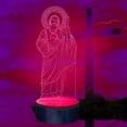 thumbnail image 2 of YSITIANNA 3D Jesus Cross God Night Light Lamp Illusion 16 Color Changing Table Desk Decoration Lamps Acrylic Flat ABS Base USB Cable Birthday Gift Toys STNL#2177, 2 of 4