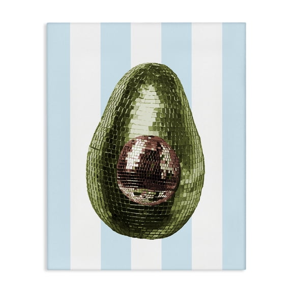 Stupell Industries Art Deco Disco Avocado on Blue Canvas Art, 16 x 20, by Lil' Rue
