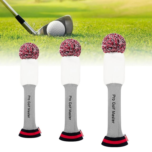 Cubiertas de madera shamjiam para cabeza de Golf Pompón a prueba de polvo 3 blanco rojo