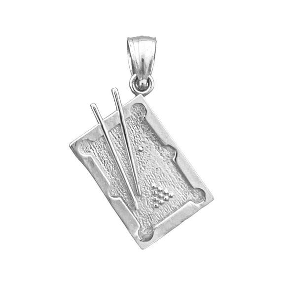 Rhodium Plated 925 Sterling Silver 3D Pool Table Charm