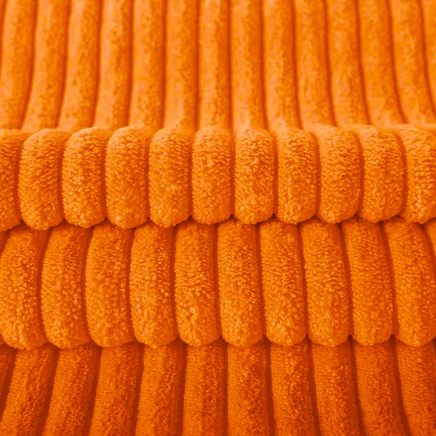 Soft Corduroy Striped Velvet Rectangle Decorative Throw Pillow Cusion For Couch, 12" x 20", Orange, 1 Pack