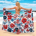 thumbnail image 4 of Women Sarong Swimsuit Coverups Chiffon Long Bikini Wrap Dress Sheer Beach Towel Shawl Bathing Suit Cover Up (Free Size, Red), 4 of 5