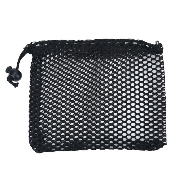 Anauto Black Nylon Mesh Drawstring Pouch Golf Balls Holder Storage Bag ...