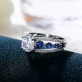 thumbnail image 5 of ICTPTOSL Moissanite Engagement Ring for Women, S925 Sterling Silver Sapphire Ring, Blue Sapphire Ring for Women Mom Wife, 5 of 8