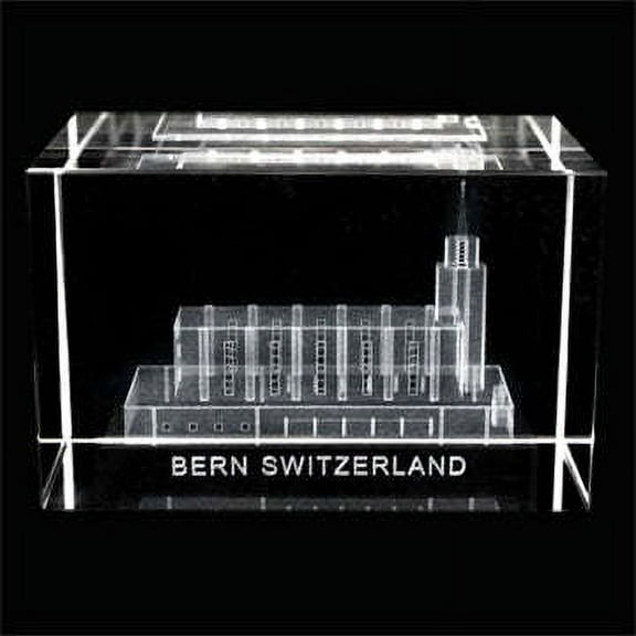 Bern Switzerland Tmple Laser Engraved Crystal Cube by Ringmasters