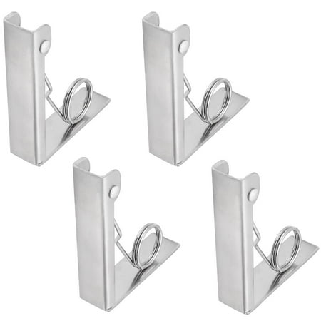 

4pcs Stainless Steel Tablecloth Clip Clamp Tablecloth Retaining Clip Sturdy Table Cloth Fixation Clamps High Strength Elastic Large Diameter for Home (Silver)