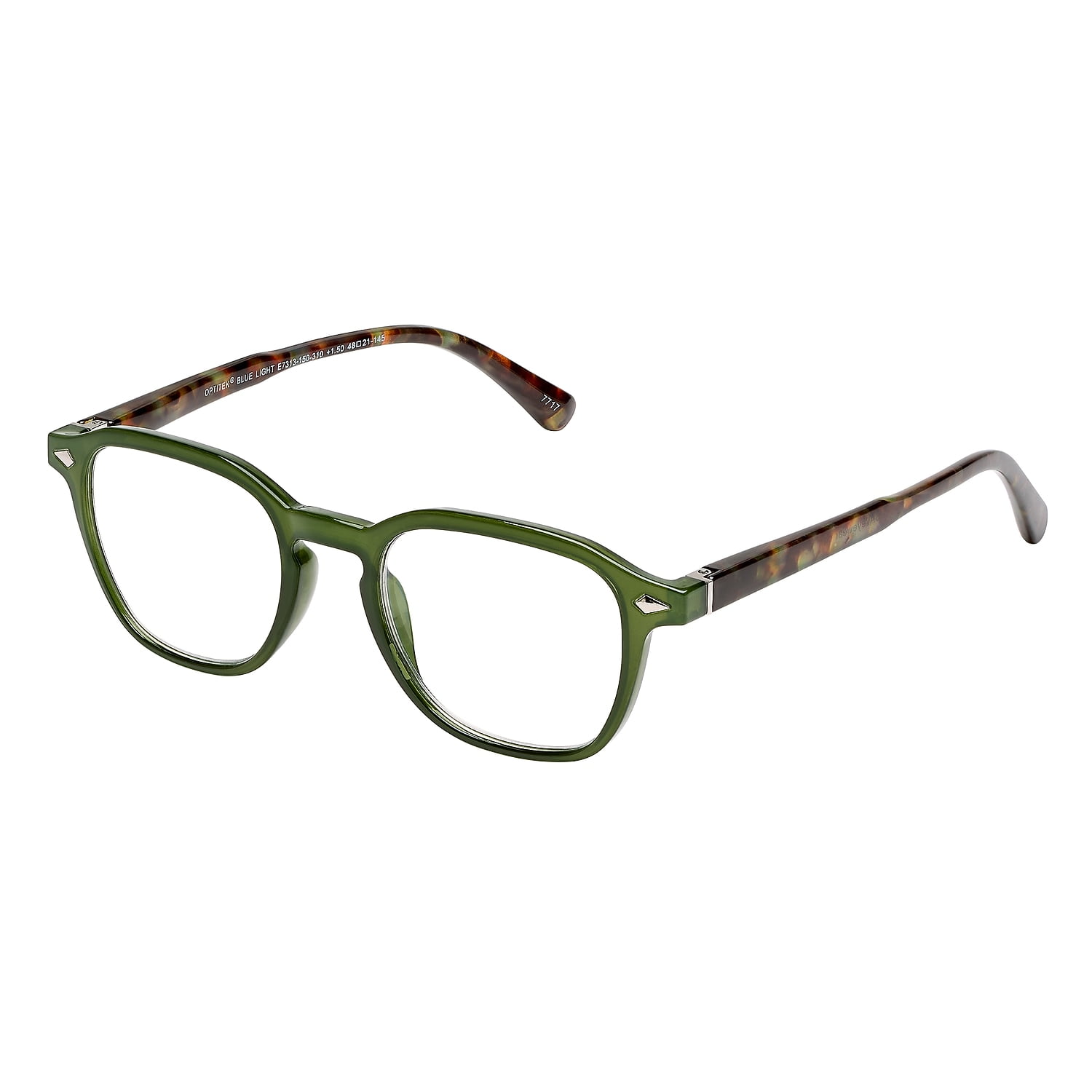 SAV Optitek Blue Light +2.00 Reading Glasses Dark Olive (E7313)