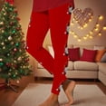 thumbnail image 2 of oelaio Womens Christmas Leggings Xmas Snowflake Print High Waisted Slim Fit Pants Novelty Holiday Party Tights Red S, 2 of 9