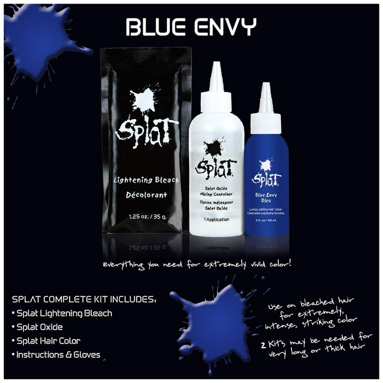 Splat Blue Envy Hair Dye - Complete Kit for Bold, Long Lasting