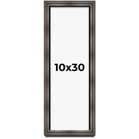 10x30 Shadow Box Frame Brown Cherry | 2.625 Inches Deep Pine Wood Traditional Shadowbox Display