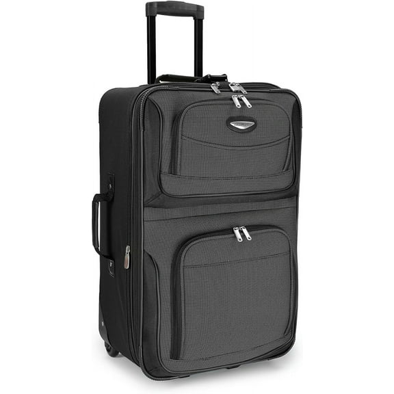 Travel Select Amsterdam Softside Expandable Rolling Luggage, TSA-Approved, Lightweight, Gray, 25" Checked Medium