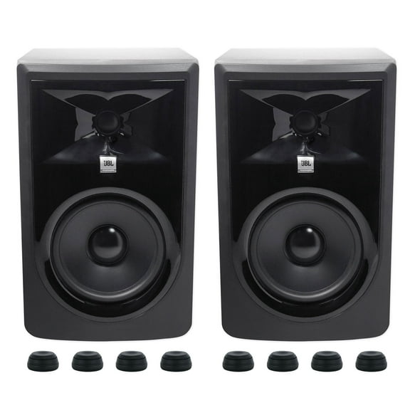 (2) JBL 306P MkII 6" 2-Way Powered Studio Reference Monitors Isolation Feet Pads
