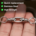 thumbnail image 5 of 15Pcs Fishing Swivel Heavy Duty Stainless Steel Swivels Saltwater Fishing Connector Terminal Tackle Size 6,15 * Fishing Swivel,Silver, 5 of 6