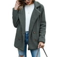 thumbnail image 3 of Women'S Winter Coats Fleece Faux Fur Shearling Oversized Trendy Jackets Warm Outerwear Clothing Dark Gray 4XL, 3 of 9