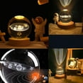 thumbnail image 4 of Bola de cristal con luz nocturna de planeta 3D XCF, bola de cristal, galaxia espacial, base de madera, luz LED, 4 of 4