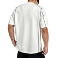 thumbnail image 4 of TKKCS Mens Crew Neck T-Shirts- Contrast Stitching Casual Summer Stretch Daily Wear Regular Fit Short Sleeve Tees White Size 4XL, 4 of 7