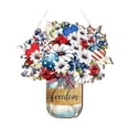 thumbnail image 2 of Patriotic Wooden Hanging Sign Flag Wood With Rope For 4th Of July Front Porch Home Deco, 2 of 6