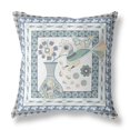 thumbnail image 4 of Amrita Sen Designs  20 x 20 in. Love Your Vase Peacock Broadcloth Indoor & Outdoor Zippered Pillow - White & Blue, 4 of 5