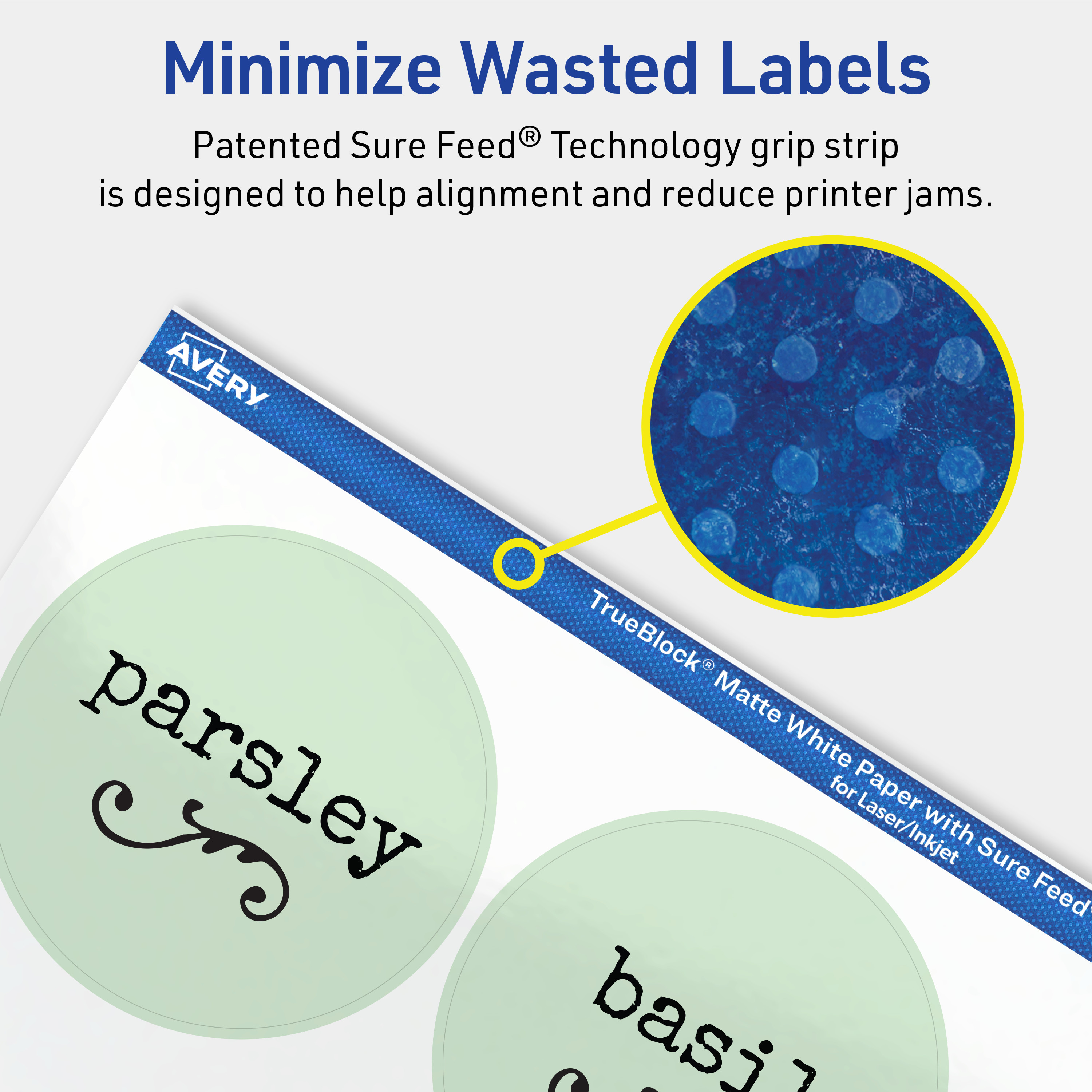 Avery TrueBlock Round Labels, 2.5" Diameter, 225ct