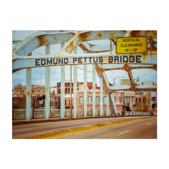 Edmund Pettus Bridge - Selma Alabama Photography Bridge Architecture Cityscape Vintage Travel Poster Street Photography Unframed Wall Art Print 5 x 7 inches