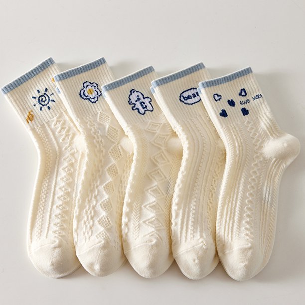 5 pares de calcetines térmicos para mujer, calcetines cálidos, elegantes calcetines de lana, calcetines deportivos, multipack de calcetines de invierno, suaves y acogedores.